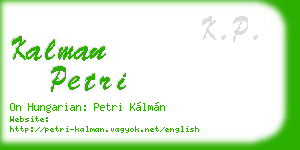 kalman petri business card